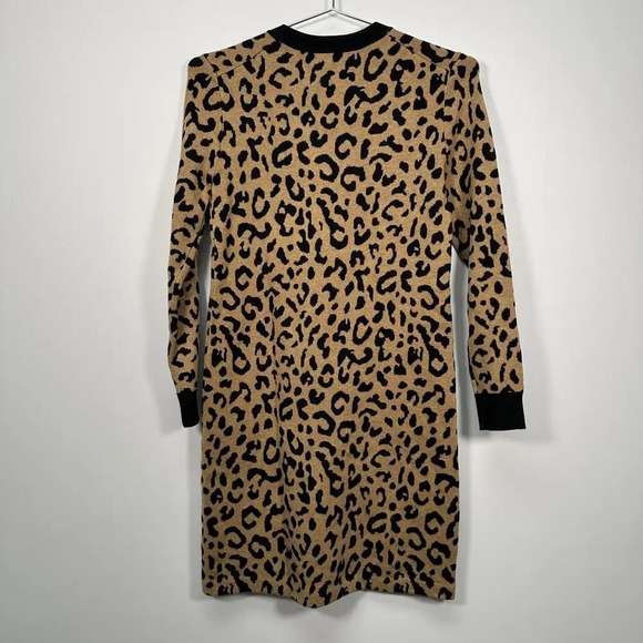 J. CREW‎ Leopard Mini Long Sleeve Sweater Dress XS - Picture 4 of 5